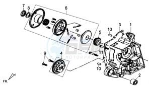 X'PRO 50 45KMH (L8) EU EURO4 drawing CRANKCASE  RIGHT