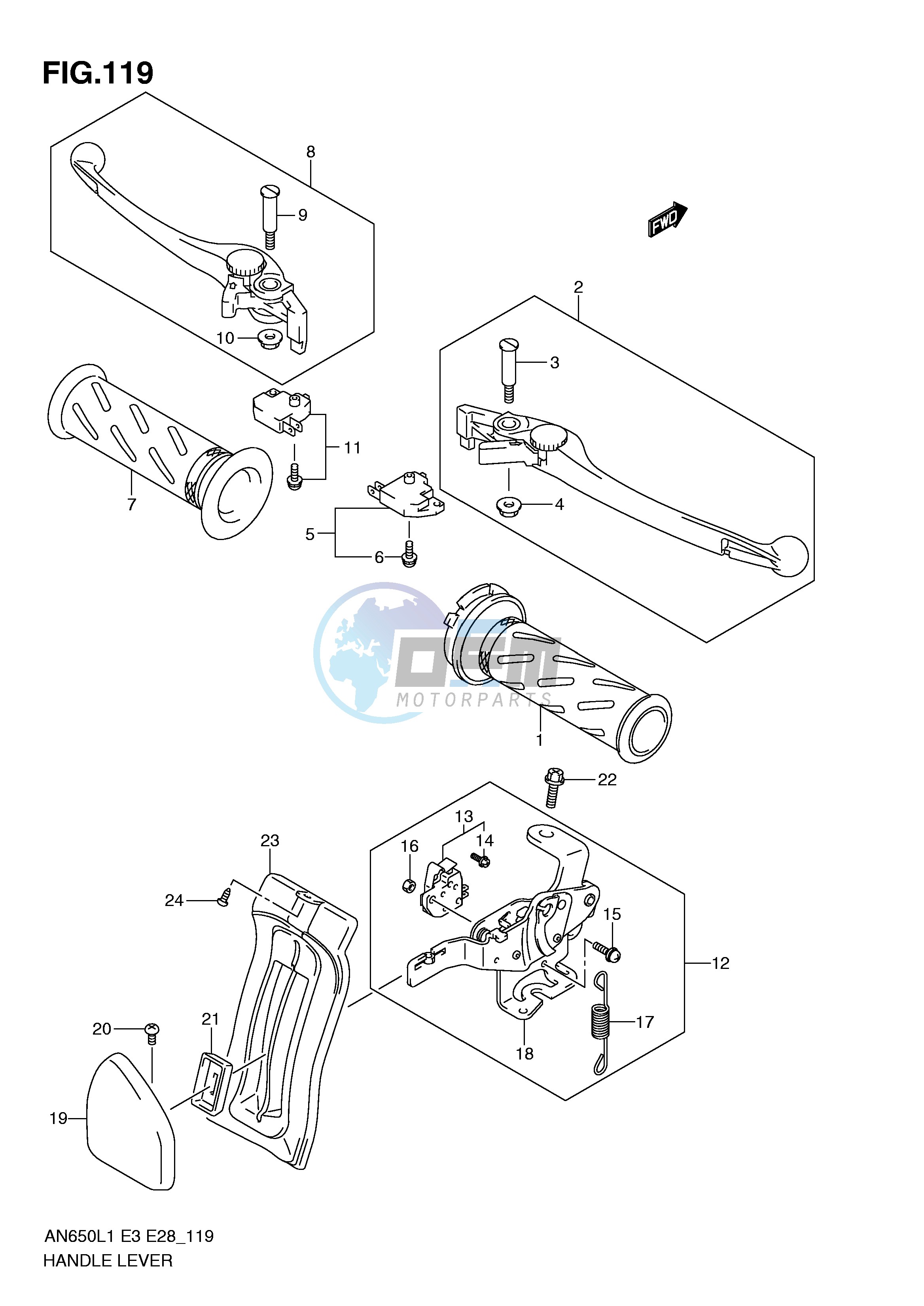 HANDLE LEVER (AN650AL1 E33)