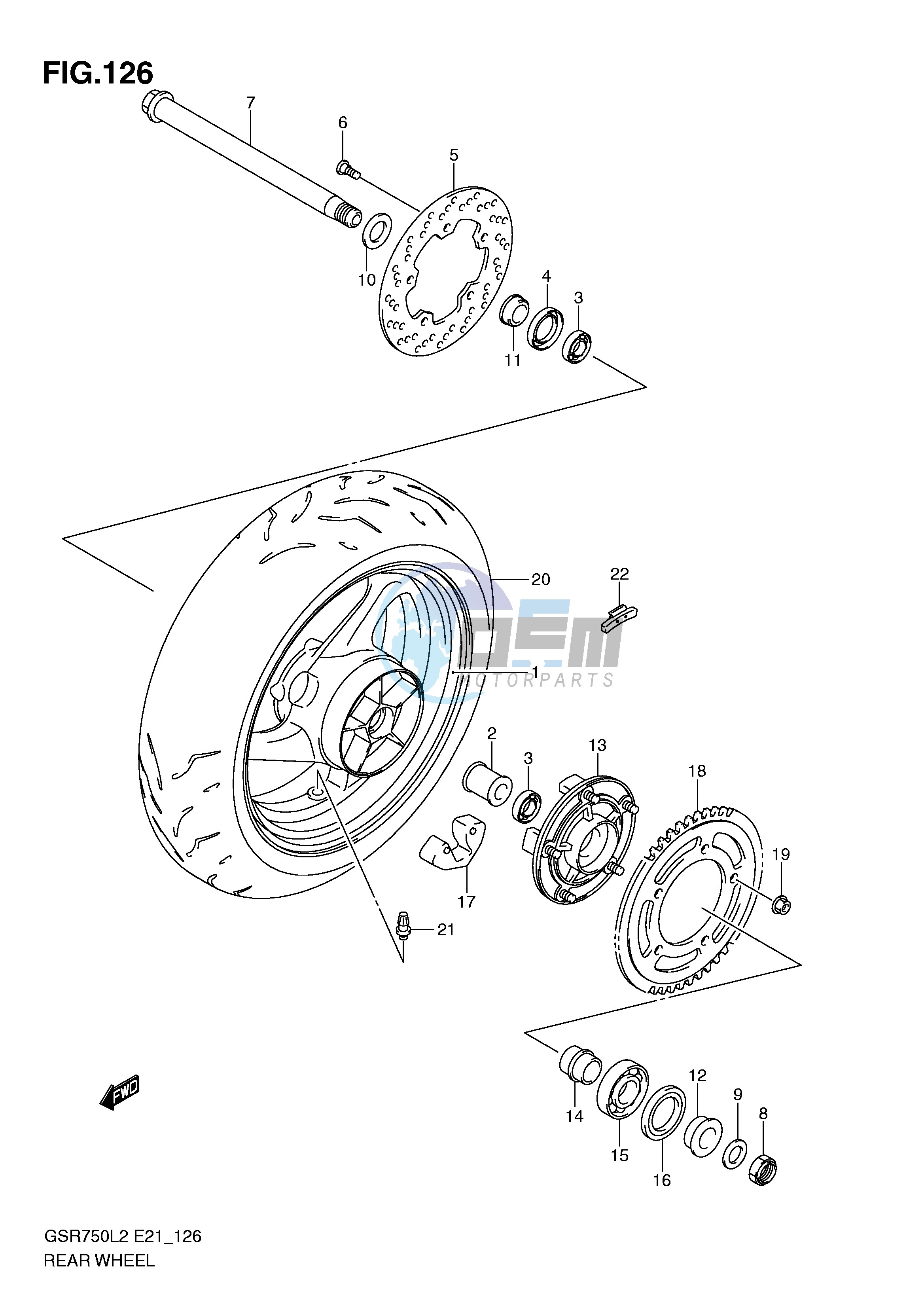 REAR WHEEL (GSR750L2 E21)