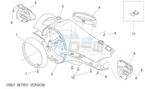 Mojito 125 drawing Headlight support - Retro