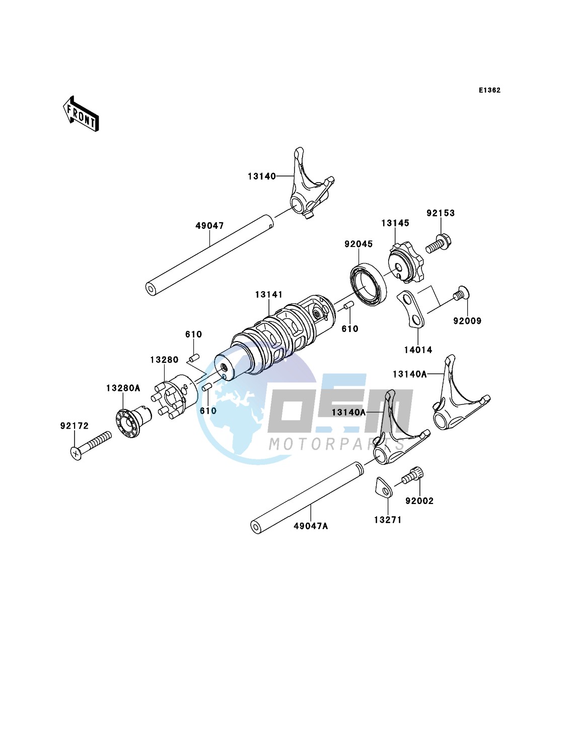 Gear Change Drum/Shift Fork(s)