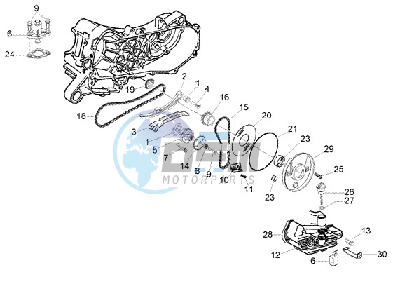 Pump group-oil pan