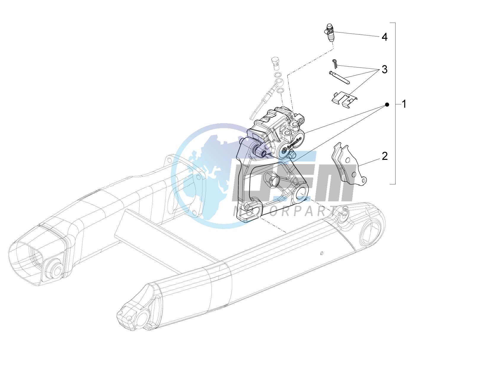 Rear brake caliper