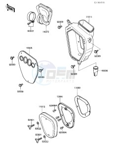 KX 500 A [KX500] (A2) [KX500] drawing AIR CLEANER -- 84 A2- -