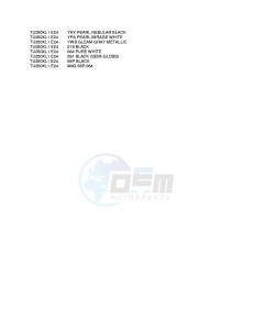 TU250X (E24) drawing * COLOR CHART *