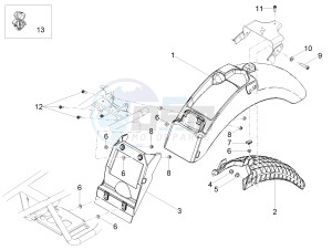 V7 III Racer 750 e4 (NAFTA) drawing Rear mudguard