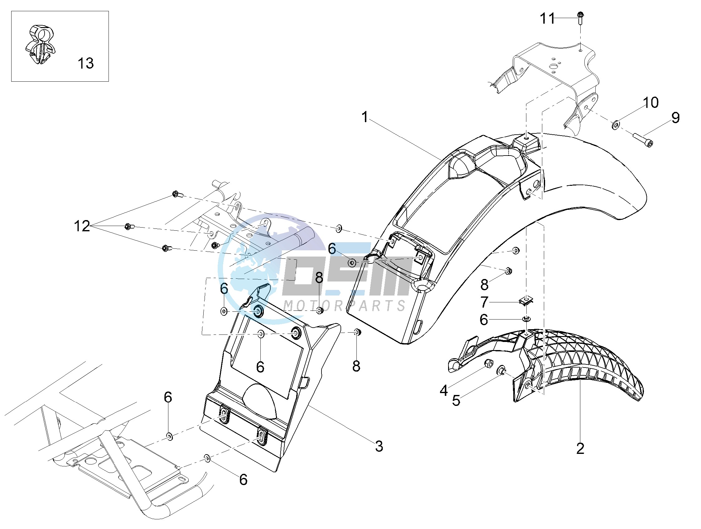 Rear mudguard