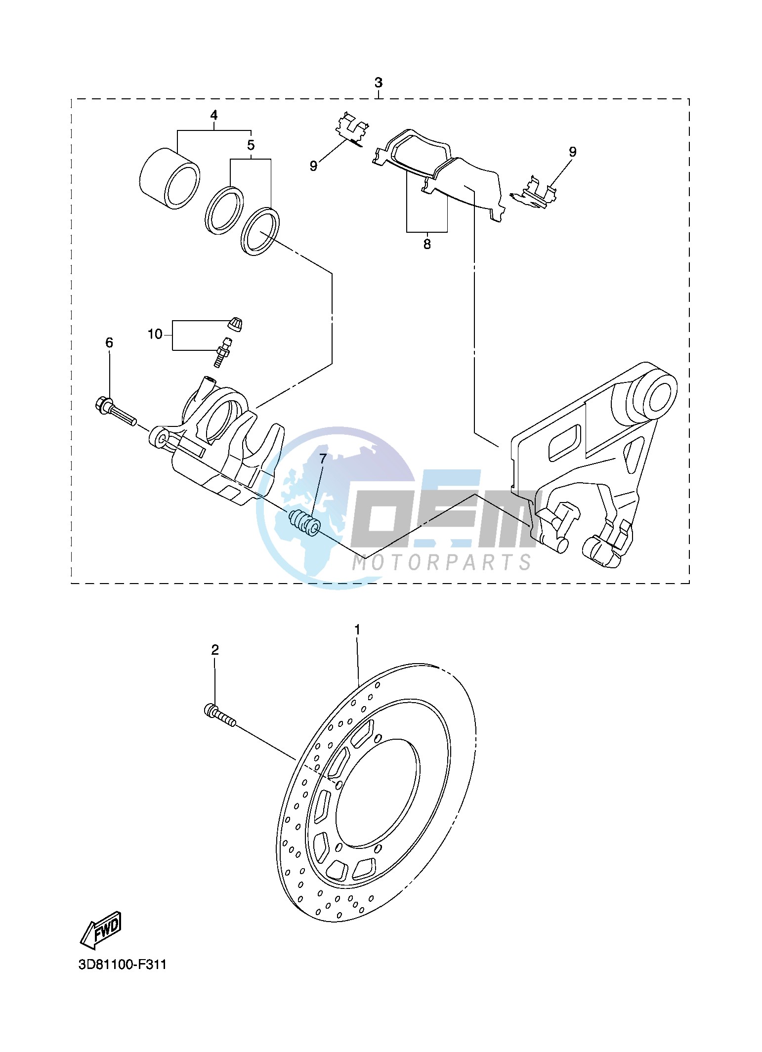 REAR BRAKE CALIPER