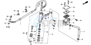 VTR1000F FIRE STORM drawing REAR BRAKE MASTER CYLINDER