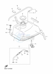 YFM90R (BD3F) drawing FUEL TANK