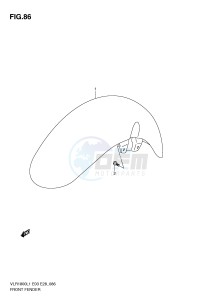 VLR1800 (E3-E28) drawing FRONT FENDER (VLR1800L1 E28)