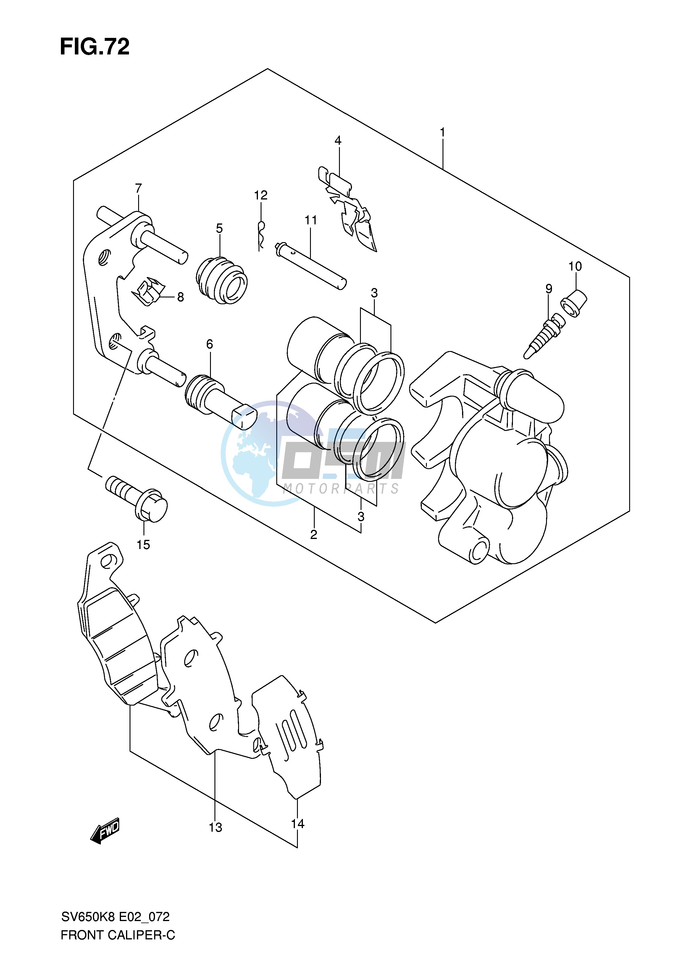 FRONT CALIPER (SEE NOTE)