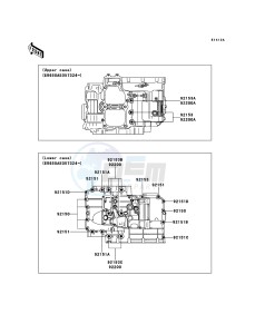 ER-6f ABS EX650B8F GB XX (EU ME A(FRICA) drawing Crankcase Bolt Pattern