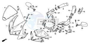 CBR600RR drawing UPPER COWL (CBR600RR5/6)