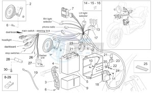 Scarabeo 125-250 e2 (eng. piaggio) drawing Electrical system I