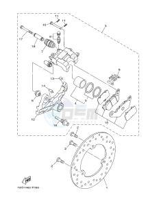 YZF-R25 249 (1WDE) drawing REAR BRAKE CALIPER