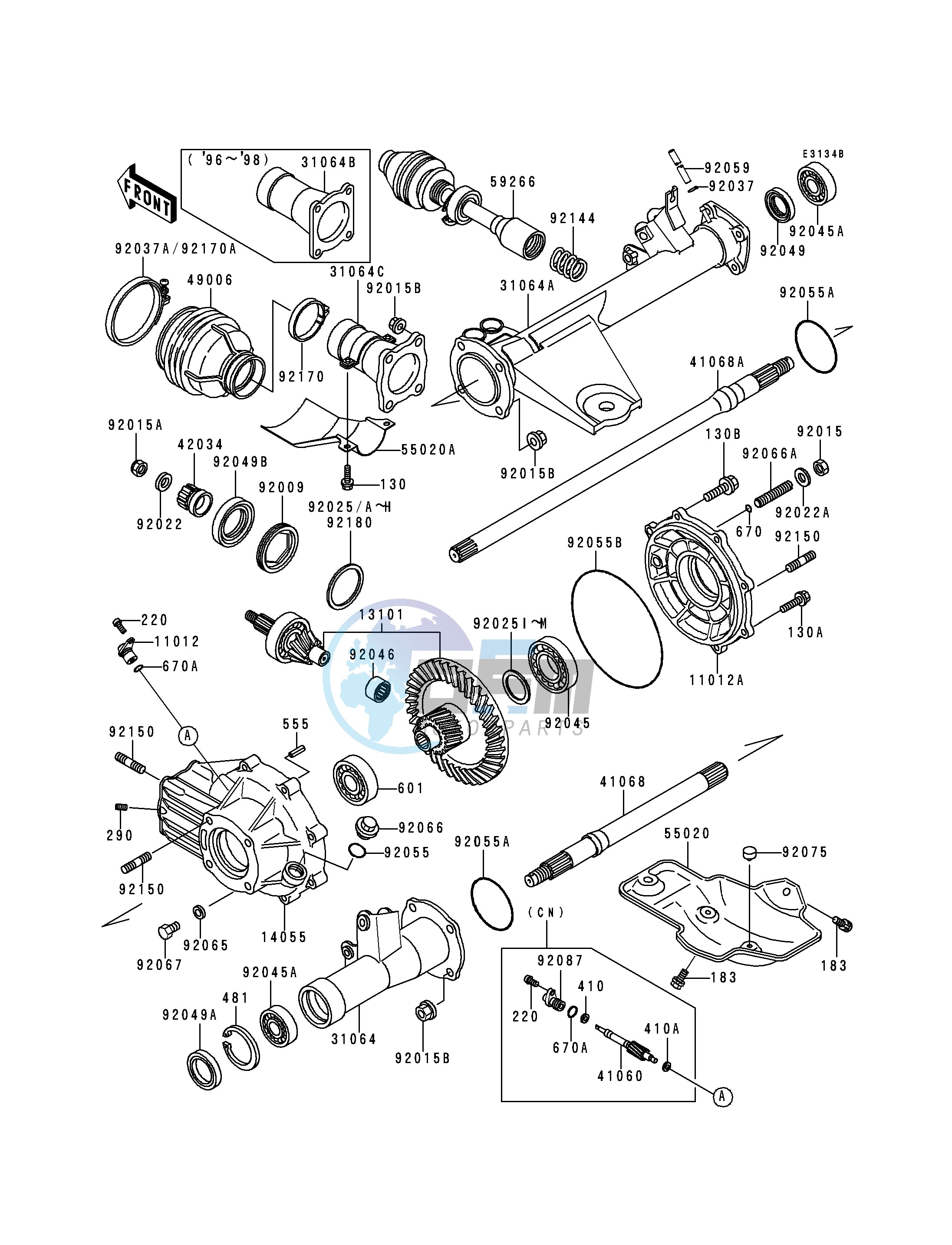 DRIVE SHAFT -- REAR- -