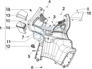 X Evo 250 Euro 3 (UK) UK drawing Front glove-box - Knee-guard panel