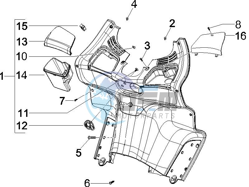 Front glove-box - Knee-guard panel