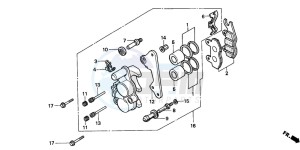 NSR50R drawing FRONT BRAKE CALIPER