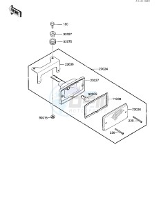 KXT 250 A [TECATE] (A1) [TECATE] drawing TAILLIGHT -- 84 A1- -