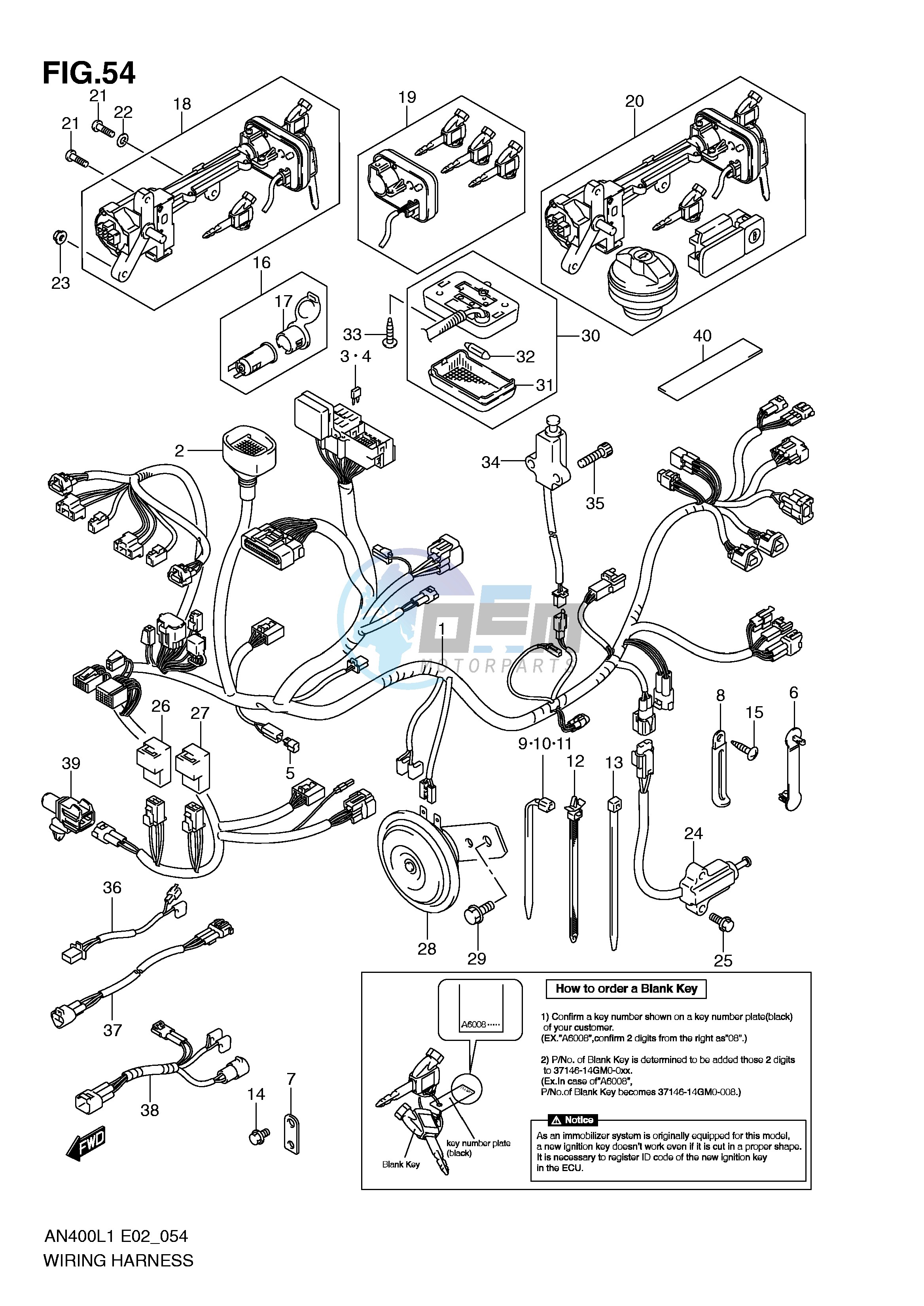 WIRING HARNESS (IMOBI) (AN400L1 E2)