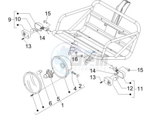 Liberty 125 4t 2v ie ptt (I) Italy drawing Head lamp - Turn signal lamps