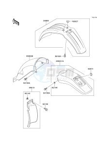 KLX 650 D [KLX650R] (D1) [KLX650R] drawing FENDERS