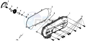 ORBIT 50 2T NAKED drawing CRANKCASE COVER LEFT