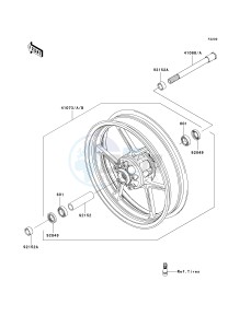 EX 650 A [NINJA 650R] (A6F-A8F) A8F drawing FRONT WHEEL