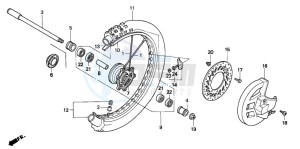 CR125R drawing FRONT WHEEL (CR125RS/RT/RV)