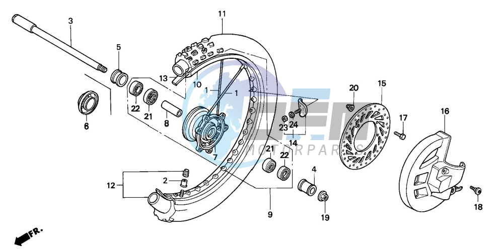 FRONT WHEEL (CR125RS/RT/RV)