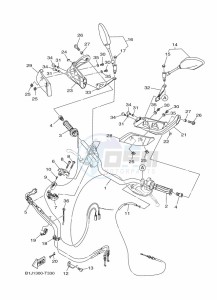 TRACER 900 GT MTT850D (B1JD) drawing STEERING HANDLE & CABLE