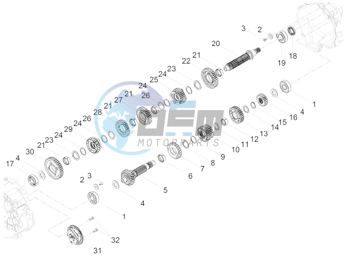 Gear box - Gear assembly