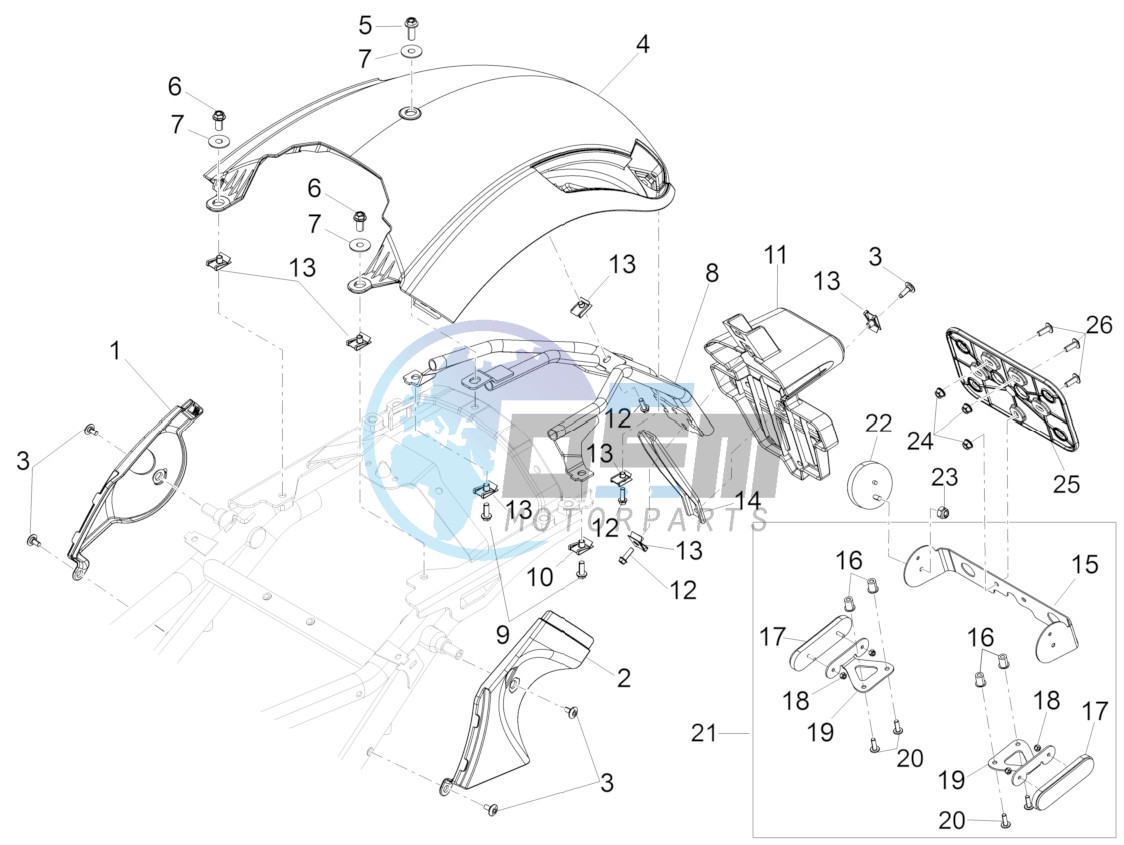 Rear mudguard