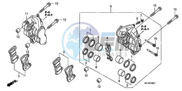 FRONT BRAKE CALIPER (CBR600RR9,A/RA9,A)