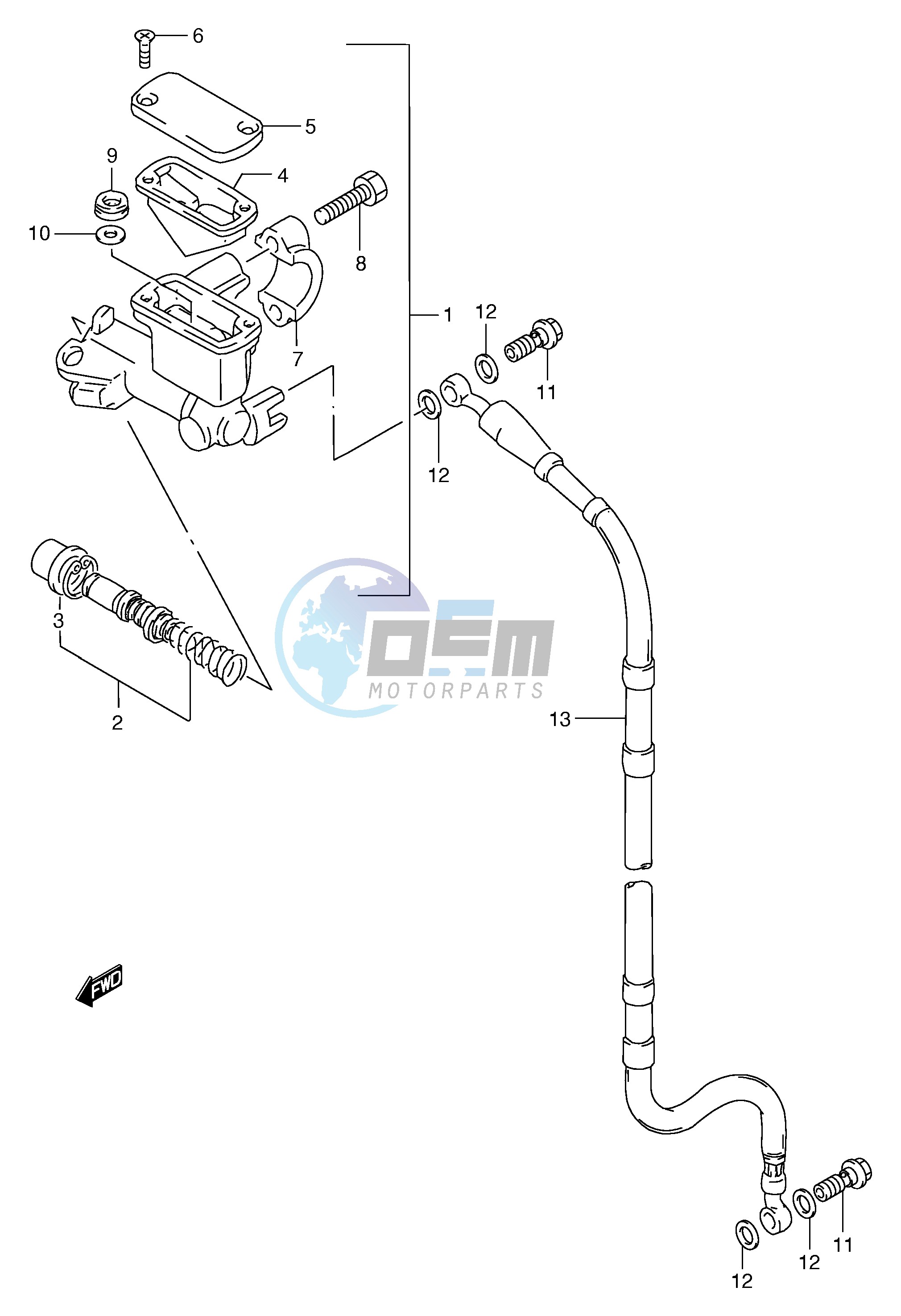 FRONT MASTER CYLINDER (MODEL T V W)