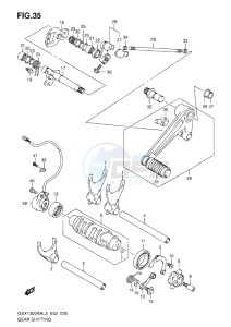 GSX1300R drawing GEAR SHIFTING