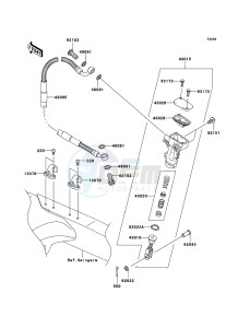 KX250F KX250T8F EU drawing Rear Master Cylinder