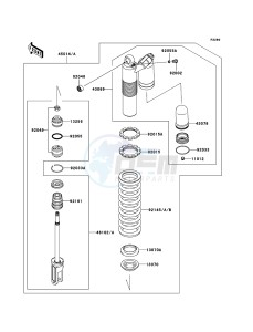 KX450F KX450D8F EU drawing Shock Absorber(s)