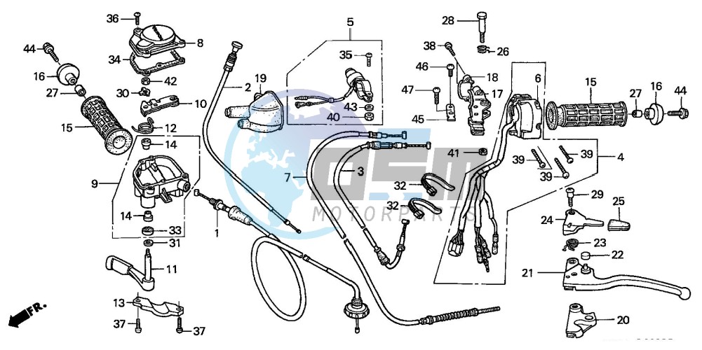 HANDLE LEVER/SWITCH/CABLE ('02-'04)