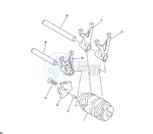 YBR 125 drawing SHIFT CAM AND FORK