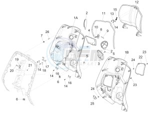 Sprint 125 4T 3V ie drawing Front glove-box - Knee-guard panel