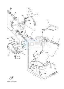 XT1200Z SUPER TENERE ABS (2BSC) drawing STEERING HANDLE & CABLE