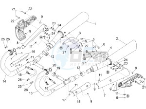 California 1400 Touring SE ABS 1380 USA CND drawing Uitlaat