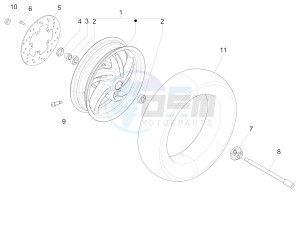 Fly 150 4T 3V ie (APAC) drawing Front wheel