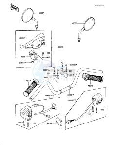 KZ 750 H [LTD] (H2-H4) [LTD] drawing HANDLEBAR -- KZ750-H3_H4- -