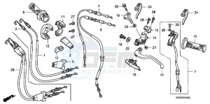 CRF150RC drawing HANDLE LEVER/ SWITCH/ CABLE