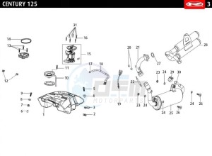 CENTURY-125-E4-BLACK drawing FUEL TANK - EXHAUST