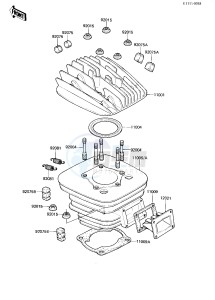 KDX 175 A [KDX175] (A2-A3) [KDX175] drawing CYLINDER HEAD_CYLINDER_REED VALVE -- 81-82 A2_A3- -